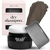 Kitsch Dry Shampoo Powder for Women & Men Dry Shampoo for Dark Hair w/Rice Protein - Unscented, Volumizing, No White Cast, Non Toxic, Non Aerosol, Organic, Paraben & Benzene Free, Travel Size - 8g
