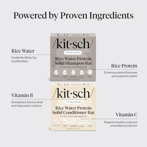 Kitsch Rice Water Solid Shampoo and Conditioner Set for Hair Growth – 2 pcs - image 5