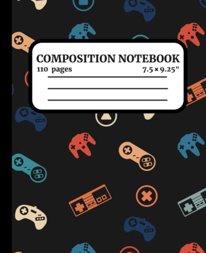 Composition Notebook: Video Game Composition Notebook For Kids, Teens, And Students, Retro Gamer Controller Theme Writing Journal for Homework - Notes - Doodles Wide Ruled 7.5 X 9.25" 110 Pages image 2