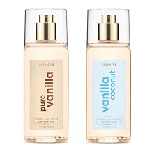 Lavanila Pure Vanilla & Vanilla Coconut Healthy Hair + Body Perfume Mist Set, 5 Fl Oz Each