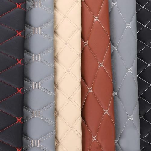 Tissu cuir simili souple noir 1.6x8m pour canapé et siège auto