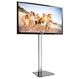 WYUYIWH Universeller TV-Bodenständer mit gehärtetem Glassockel, schwenkbar, höhenverstellbare Halterung für Flachbildfernseher mit 32 35 40 42 43 45 50 55 60 65 70 Zoll Flachbildfernseher Schöne