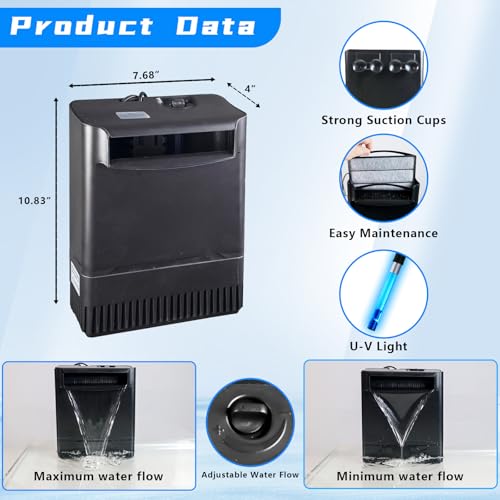 Image of Turtle Tank Filter Aquarium Fish Filter w /U-V Light for Large 40-150 Gallon