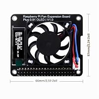 GeeekPi Fan Hat Module für Raspberry Pi 4 Model B, Raspberry Pi PWM Lüfter GPIO Expansion Board mit 0,91 Zoll OLED Display für Raspberry Pi 4B/3B+/3B/2B – Ansicht 5