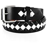  3 R Pyramiden Nietengürtel gürtel Argyle Schwarz/weiss, GR: M