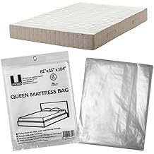 uBoxes Queen Mattress Clear Plastic Poly Covers, 61 x 15 x 104 inch, Heavy Duty 2 mil, 1 Pack