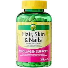 KP+ Spring Valley Hair, Skin & Nails | Collagen Support | Over 15 Key Ingredients Including Biotin & Antioxidants | Dietary Supplement | 240 Caplets | Pack of 1