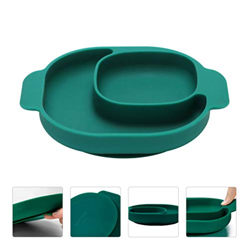 STOBOK Placa de Silicone Dividida para Bebês Com Ventosa Portátil Bpa Grátis Placa de Alimentação In