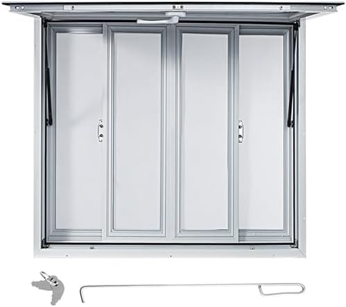 Aluminum Alloy Sliding Concession Window, 36-60" x 33-36" Push-Out Service Window, Durable Outdoor Frame for Food Trucks & Carts, Ideal for Commercial Use