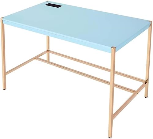Miniatura 7 de Acme Furniture Escritorio rectangular con puerto USB, azul bebédorado