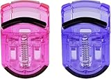 Lyfengdeam 2 Pack Mini Eyelash Curler, Portable Compact Design Fits All Eye Shapes, Cute Lash Curler in Pink & Purple for Daily Makeup & Travel Use