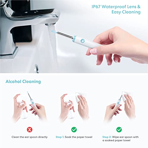 Ear Wax Removal, Ear Cleaner with Camera, Ear Wax Removal Tool with 1080p HD, Wireless Otoscope with Light, Ear Wax Removal Kit for iPhone, ipad, Android Phones