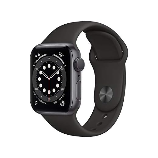 Apple Watch Series 6 (GPS, 40 mm) Boîtier en Aluminium Gris sidéral, Bracelet Sport Noir