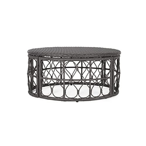Bruce Outdoor Coffee Table - Wicker - Gray