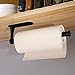 Dricar Portarotolo da cucina senza fori, nero opaco, supporto per carta da cucina, montaggio a parete, porta rotolo di carta in alluminio, autoadesivo, pratico