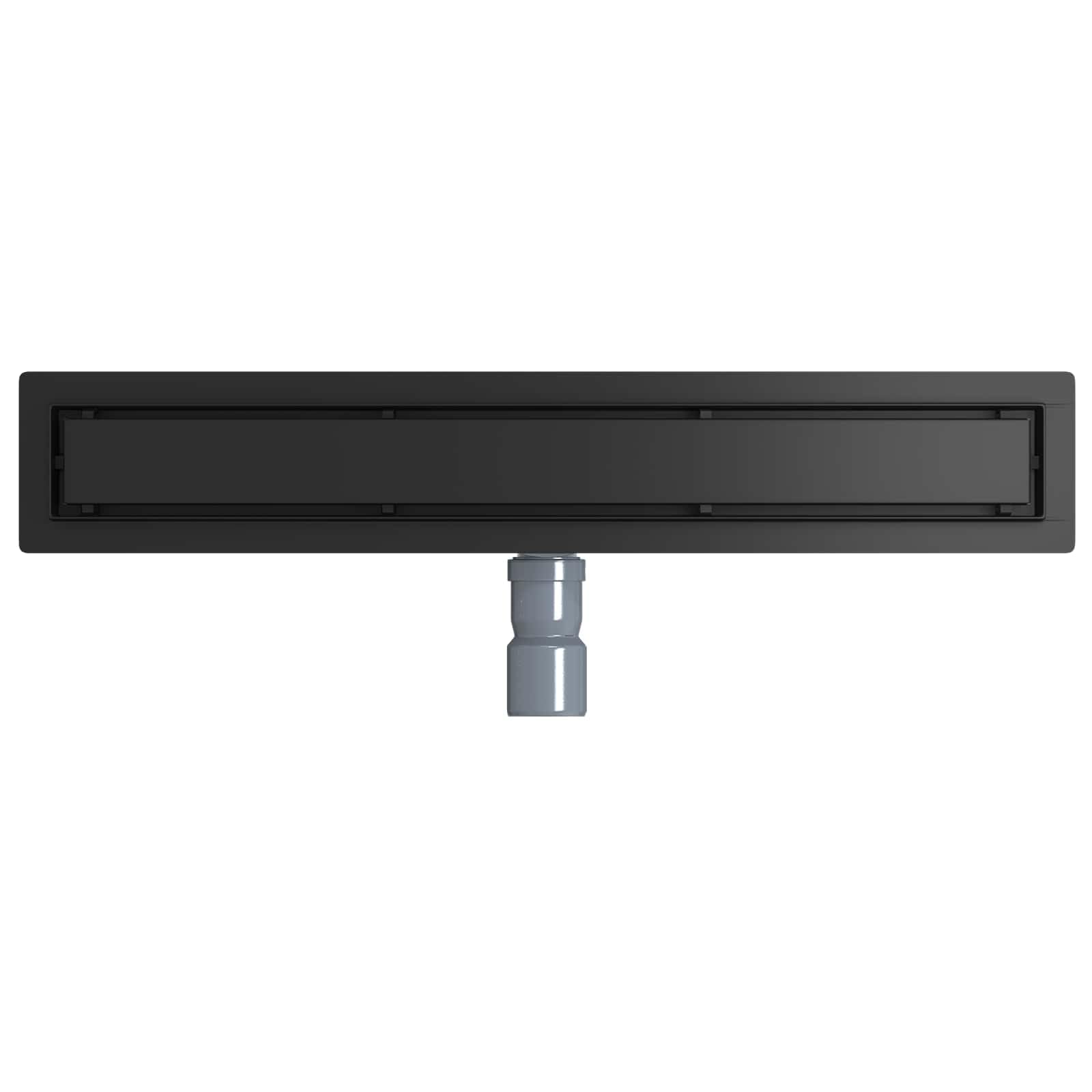 Desagüe de ducha 2 en 1 con sifón de 360°, negro, 60 cm, acero inoxidable 304, desagüe de desagüe con cierre de olor, para ducha, baño, cocina, sanitario, altura regulable 0 30 mm, apto para