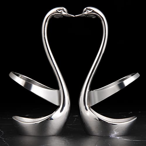 AnSaw Elegante suporte de base de cisne prateado pequeno para cafeteria e jantar, perfeito para deco