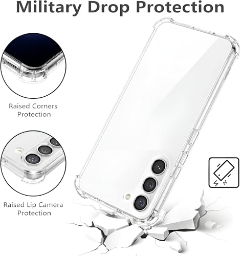 Image of Fashionury 3D Raised Transparent Crystal Clear Back Cover for Samsung Galaxy S23 5G | Shockproof Design | Anti-Slip Grip | Camera Protection | 360 Degree Protection Mobile Case