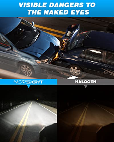 Novsight 9005 9006 Led Headlight Bulbs Combo 300% Brightness 9005/Hb3 High Beam 9006/Hb4 Low Beam 1:1 Mini Size Headlight Conversion Kits 6500K Cool White Replacement Headlights Halogen, Pack Of 4 #TOP3