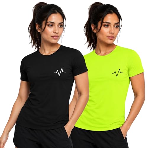 Image of 3Colors Women's Active Dry Fit Sports Active T-Shirt | Quick Dry Gym Workout Tee | Athletic Running Training Top-Active Signal