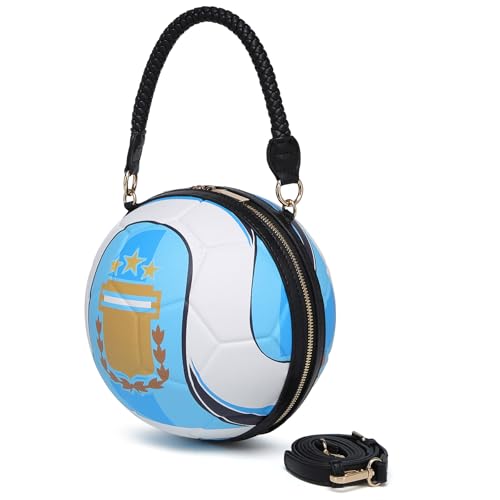 Image of Women Unique Novelty Football Purse, Ball Shaped Handbag Crossbody Shoulder Bag | Rugby