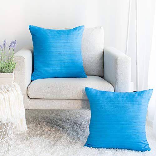 Image of The White Petals Blue Throw Pillow Covers - Luxurious, Elegant & Decorative (20x20 inch, Pack of 2)