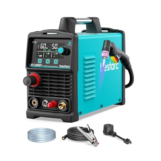 bestarc Plasma Cutter, Pilot Arc [Air Sensor Technology] 110/220V BTC500DP 9th Generation 50Amps Screen Display, Digital Plasma Cutting Machine (BTC500DP 9GEN 110/220V)