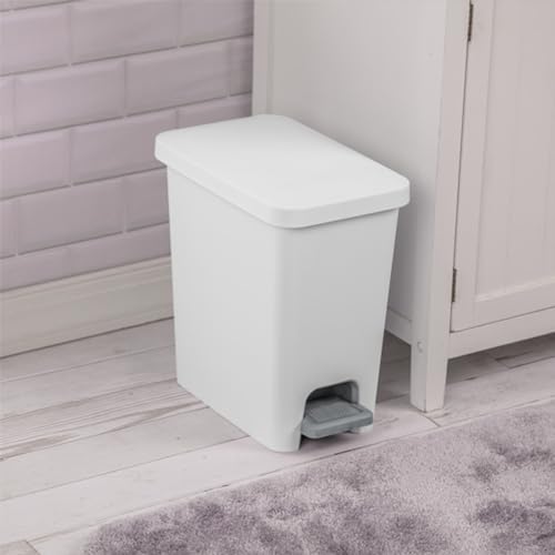 Caneca de basura rectangular con pedal Sterilite 2.7 gal blanca 8 unidades miniatura 6