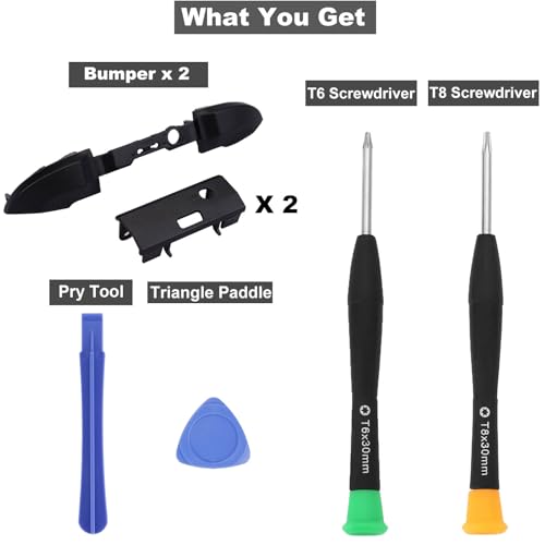 IKPEK RB LB Bumpers Shoulder Trigger Buttons Top Middle Bracket Controller Replacement for Xbox Series X & S (2 Black) - Image 5