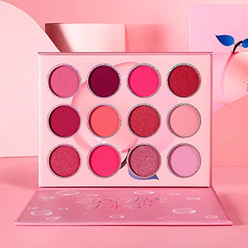 Ecofavor Barbie Pink Eyeshadow Palette, De’lanci Professional Matte Shimmer Metallic 12 Shades, Eyes Shadows Makeup Pallet, High Pigmented Waterproof Small And Cute Makeup Pallete #TOP7