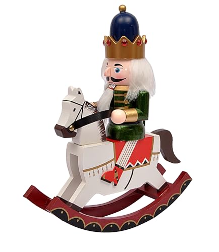Casse-noisette figurines de Noël en bois cavalier roi 28cm décoration originale