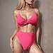 All Prime+deals High Waisted Bikini Sets for Women V Neck Tummy Control Swimsuits Solid Texture Two Piece Bathing Suits Sexy Swimwear Traje De Baño Para Mujer