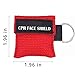 25pcs CPR Face Shield Mask Keychain Keying CPR Face Shields Pocket Mask for First Aid or CPR Training (Red-25)