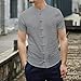 Men's Linen Chinese Clothing Tang Suit Short Sleeve Shirt for Men Mens Romper Jumpsuit (Grey, L) Men Halloween Costumes Adults Scary