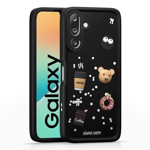Image of Coverage Cute Fun Taddy| 3D Ball Bear| Donut| Coffee Rubber Case Full Body & Camera Protection Back Cover Compatible for Samsung Galaxy M36 5G - Black