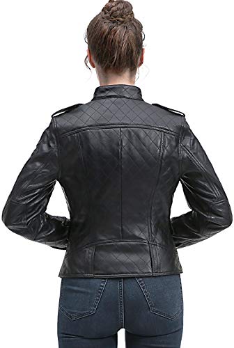 Bgsd Women Quilted New Zealand Lambskin Leather Jacket Black Plus Size 0X Petite Xx-Large Petite #TOP4