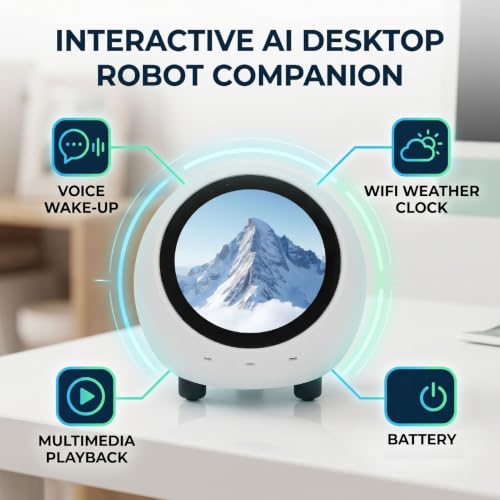 Robot de escritorio inteligente Banapoy con chat de voz IA y WiFi reloj para mesa 3