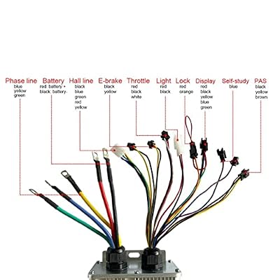 Keenso 48V/72V 60A Electric Controller, Dual Mode 18-Tube Sine Controller with Connector, for Electric Scooters, Bicycles, and Motorcycles, Lithium Battery Modification Accessories
