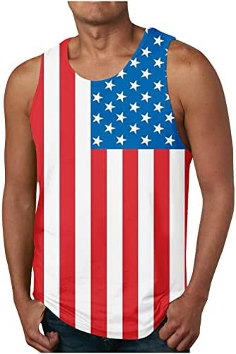 Men's Country Tank Tops Basic Sleeveless Fourth of July Outfit Man Vintage Patriotic Blouses 4th of July T-Shirt Plus Size Tees Independence Day Clothes July 4th Blouse Tee Shirts White 6XL