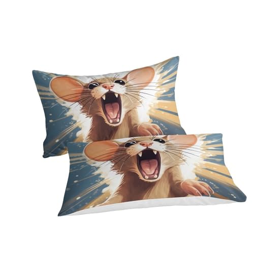 Housse de couette souris 3D hypoallergénique en microfibre douce