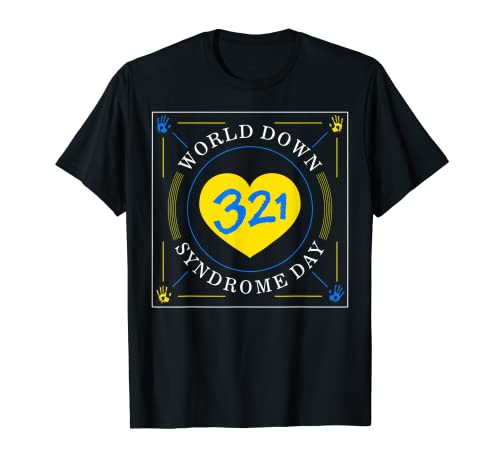Down Syndrome Awareness Day 321 Support de chasse Bleu/jaune T-Shirt