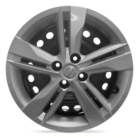 For 2018-2024 Nissan Kicks 16 Inch Painted Black Steel Rim and Silver Hubcap - Genuine OEM Take-Off