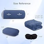 4-in-1 Travel Pillow & Blanket Set with Eye Mask, Memory Foam Neck Support, 50x65 Inch Blanket, Storage Bag for Airplane, Car, Train, Home Travel Blue - Image 4