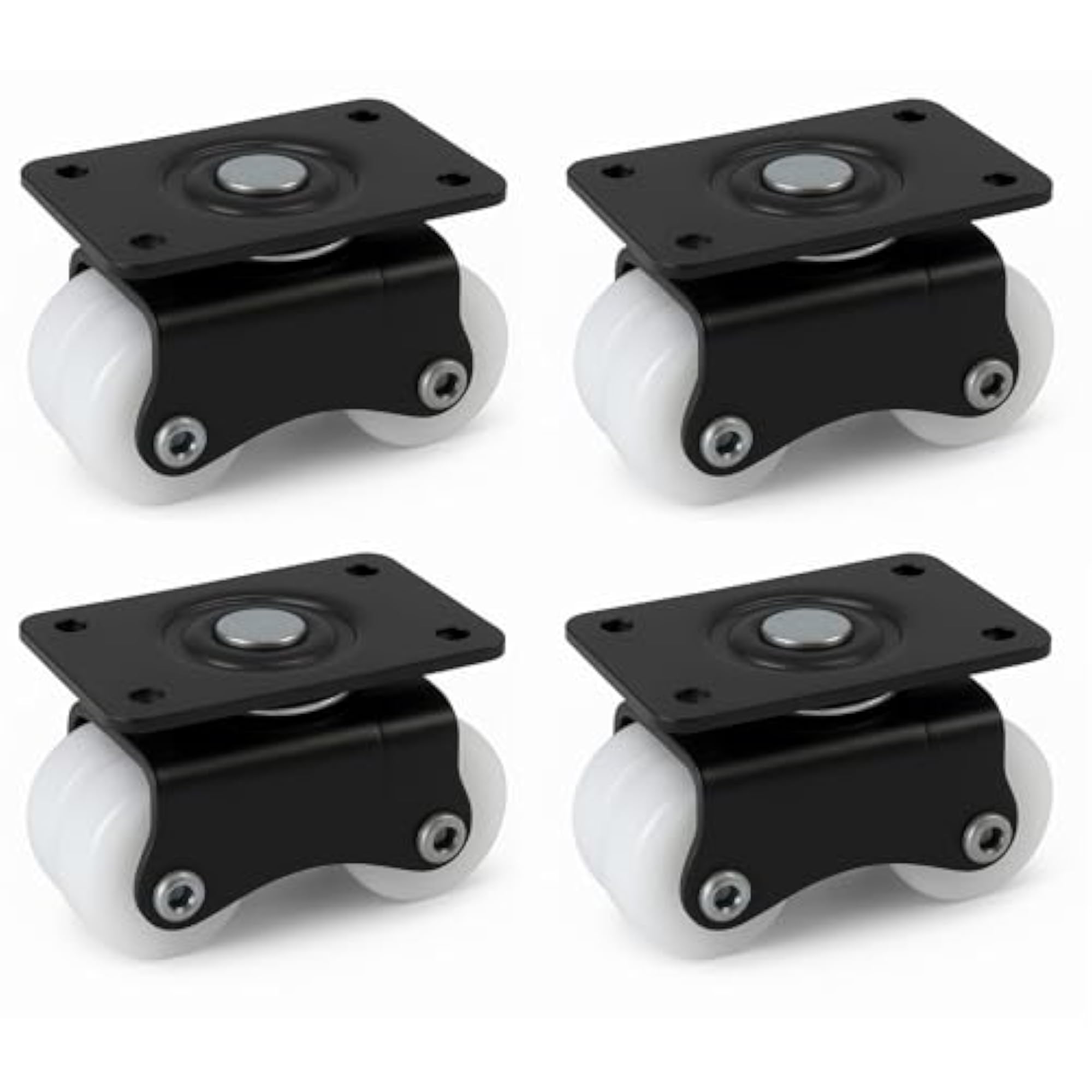 Heavy Duty Furniture Caster Set with 360° Swivel Plate