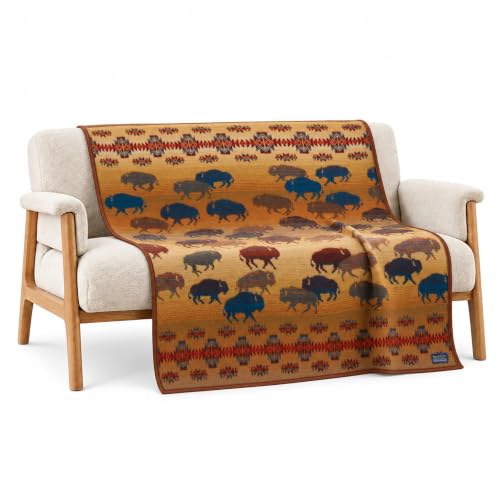 Pendleton Reversible Jacquard Wool Throw Blanket, 54 x 64 Inch...