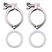 DERNORD Tri-clamp Stainless Steel 304 Single Pin Heavy Duty Tri Clamp with Wing Nut for Ferrule TC with 1 pc Silicone Gasket (2" Tri-clamp+Silicone Gasket) (2 Inch Tri clamp Size: 2 Pack)