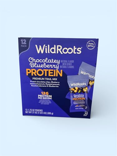 WildRoots Chocolatey Blueberry Protein Premium Trail Mix, 12-Pack Snack Pouches (1.75 oz Each), 12g Protein per Serving, Non-GMO Ingredients image 3