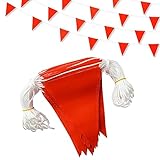 Preboun 197FT Pennant Banner Flags High Visibility Safety Marking Flags Traffic...