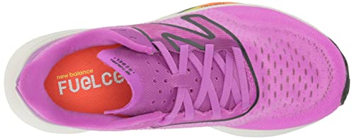 New Balance FuelCell Rebel V3 Tênis de corrida feminino, Rosa cósmico/Blacktop/Neon Dragonfly, 34