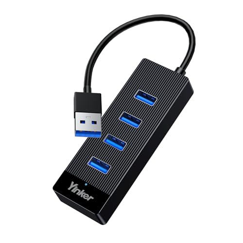 Image of USB Hub 4 Ports, Multiple USB 3.0 Hub, USB-A Splitter for Laptop with Type-C Power Port, Extender for A Port Laptop, PC Desktop and More(0.5ft)
